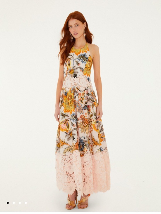 FARM Rio Dresses & Skirts - FARM Rio Light Pink Ligia Floral Lace Maxi Dress
